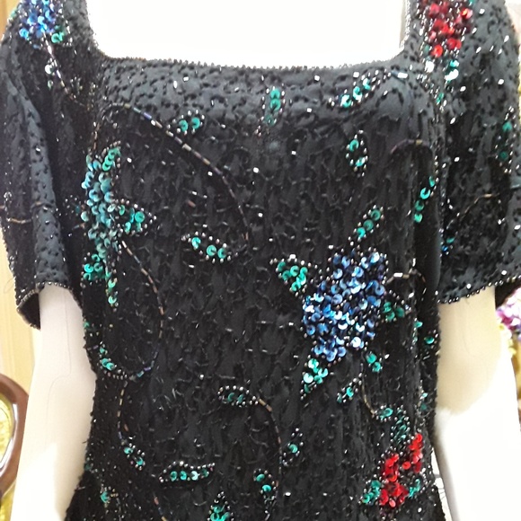 Beaded Evening Top by Brillante by J.A 1X - Picture 1 of 6